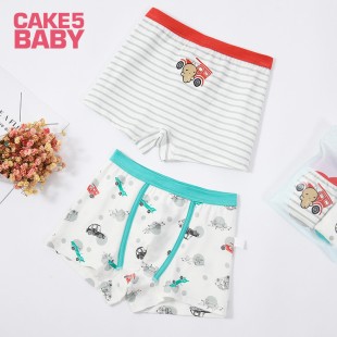 台湾Cake 5 baby 儿童内裤 2条装 汽车宝宝男宝平角裤
